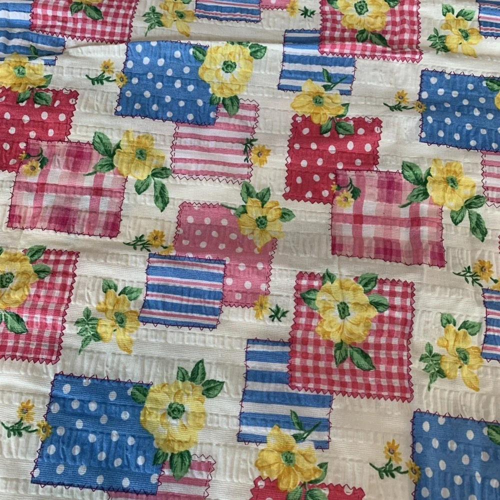 Handmade Cross Stitch Baby Crib Quilt Bunny, Bear, Chicken And Lamb